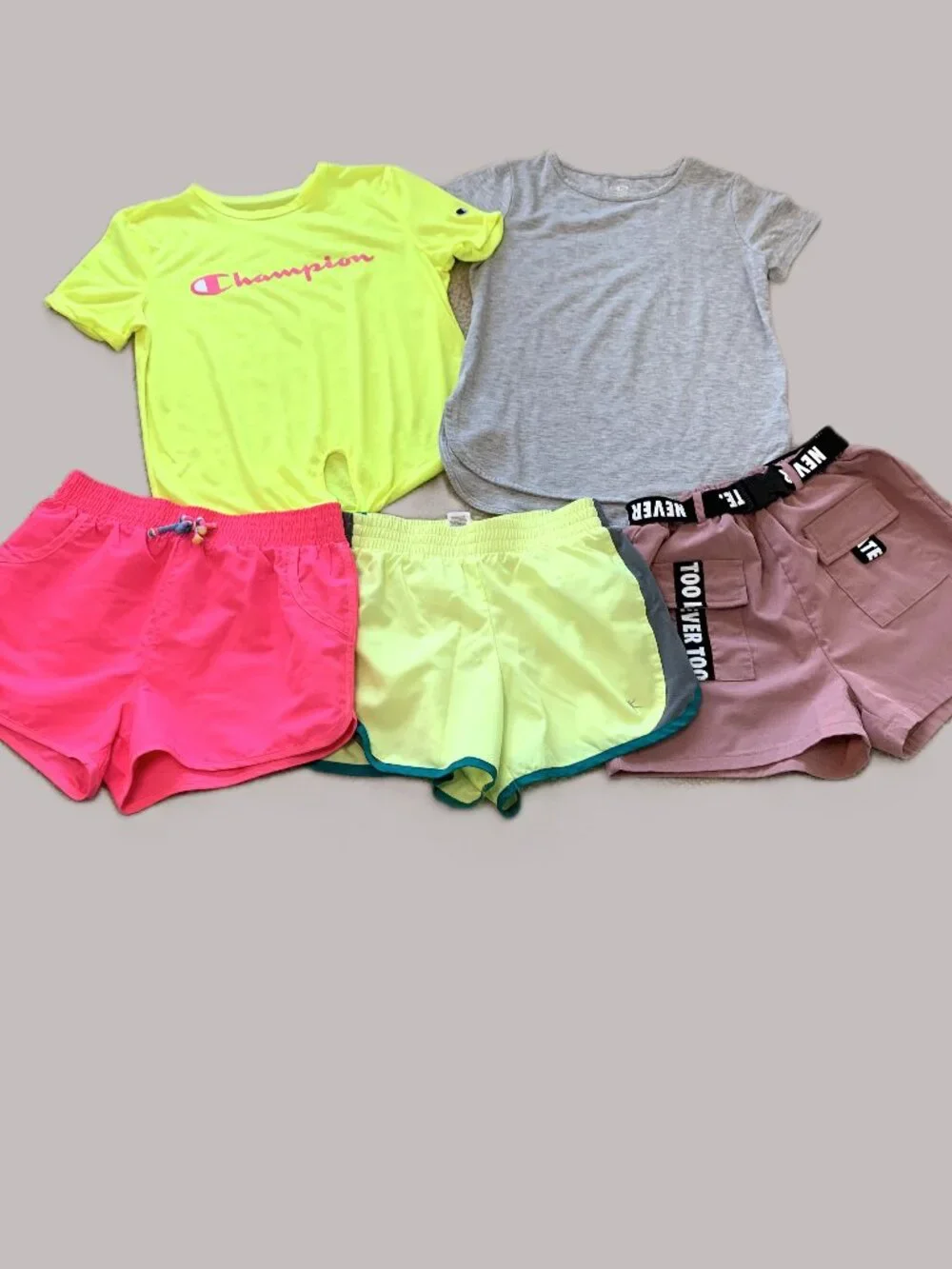 5 Piece Kids Shorts/T-shirt Cat&Jack Champion bundle Size 10/12
